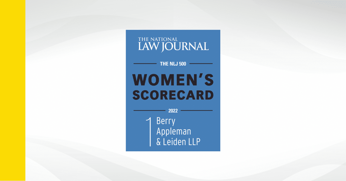 BAL is the #1 Law Firm on ‘Women in Law Scorecard’ for 4th Year in a Row Banner