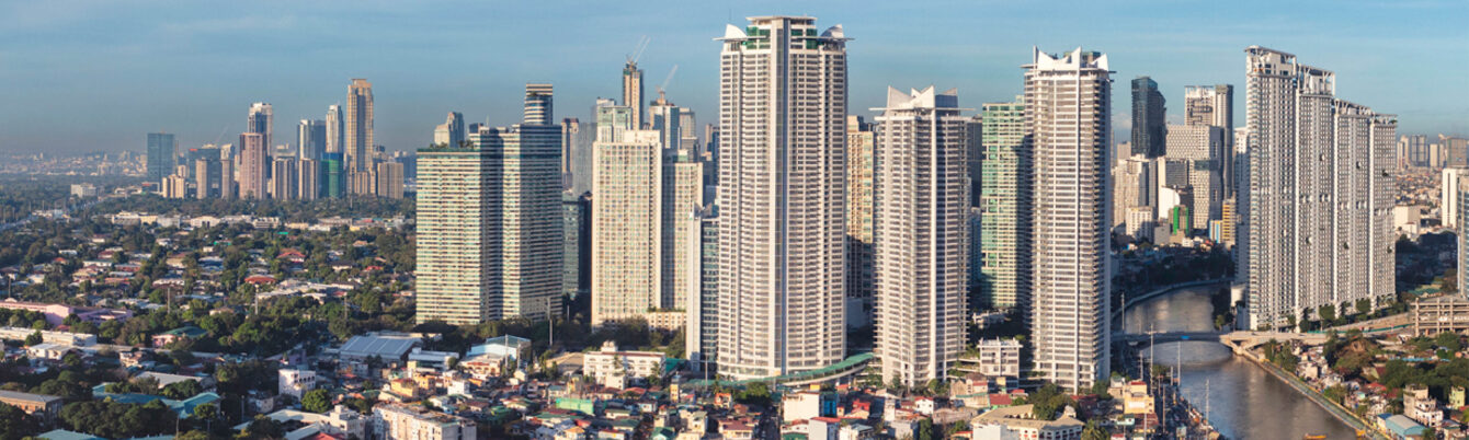 City skyline in the Philippines