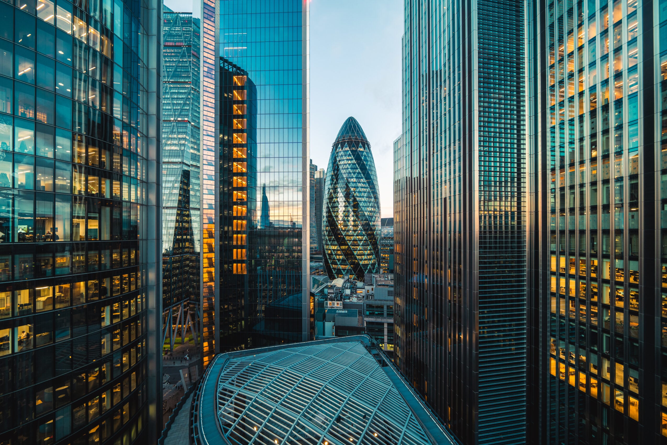 London Cityscape with the Gherkin Building